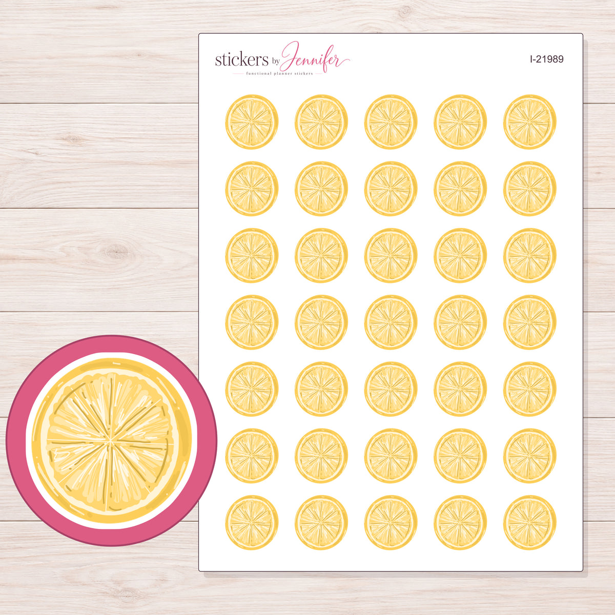 I-21989 planner sticker sheet with enlarged sticker detail
