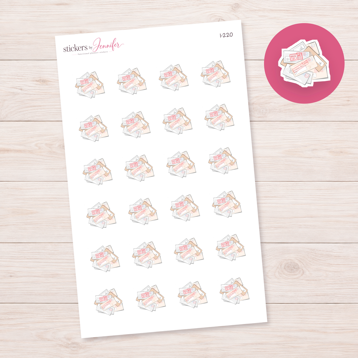 Bills & Envelopes Planner Stickers | I-220