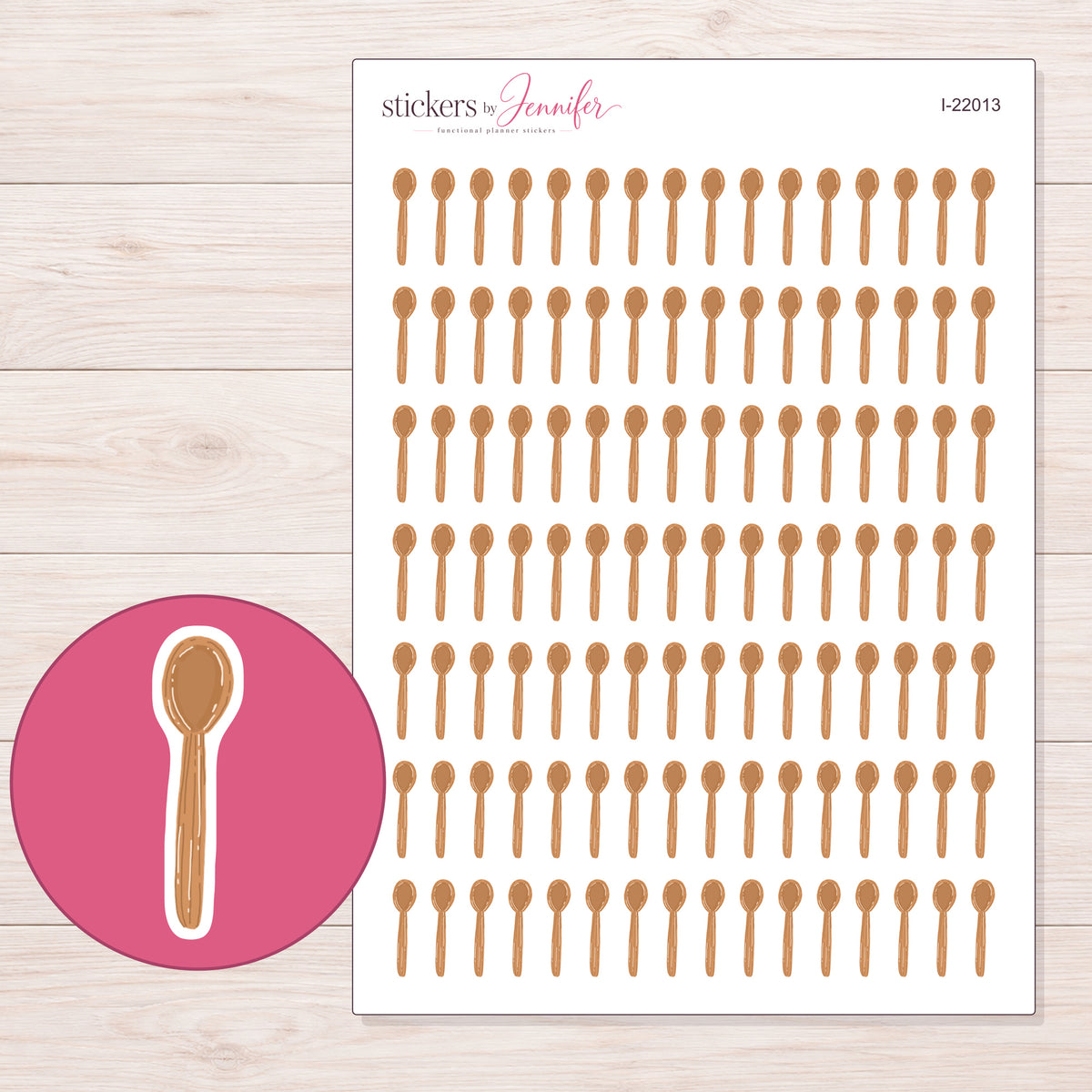 I-22013 planner sticker sheet with enlarged sticker detail