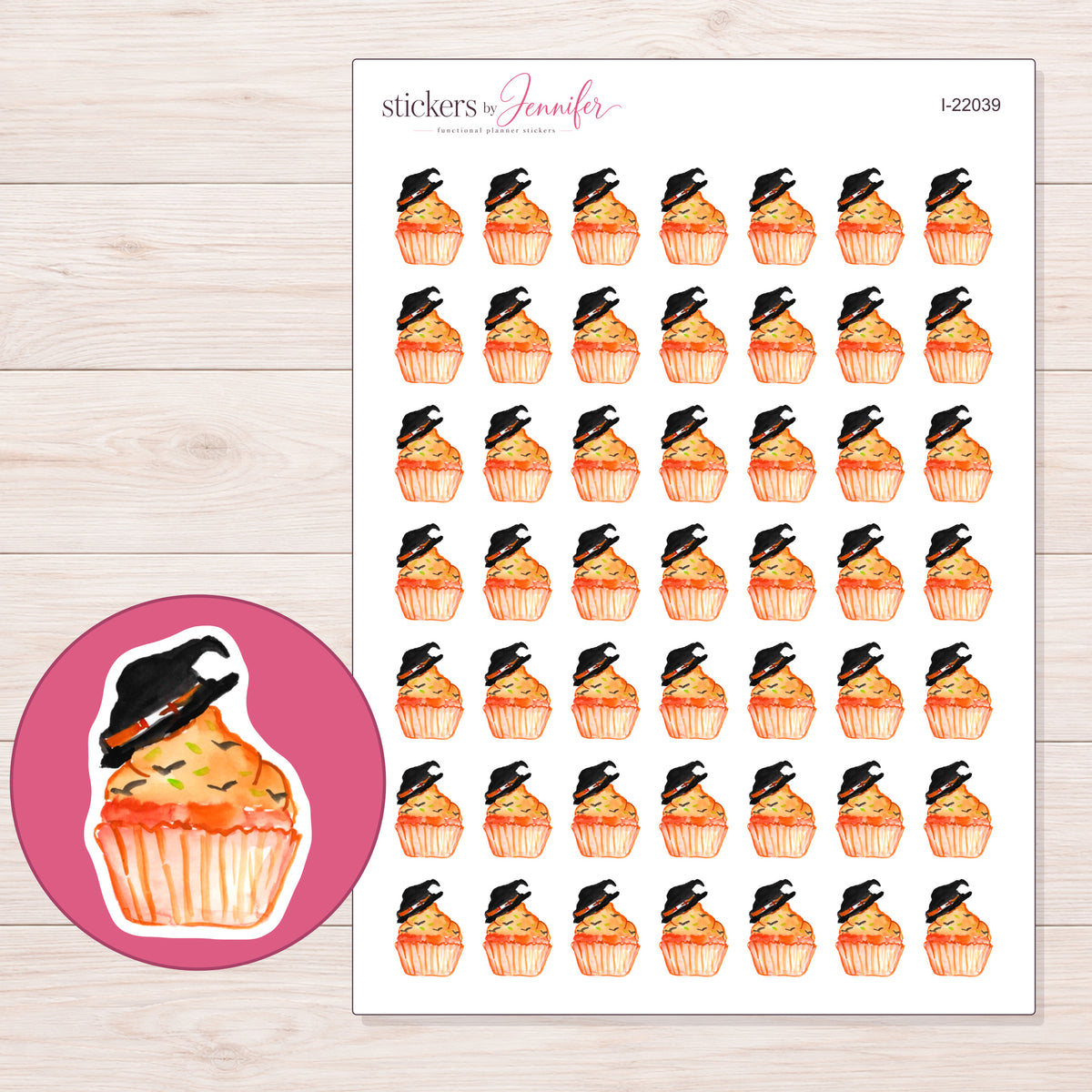 I-22039 planner sticker sheet with enlarged sticker detail