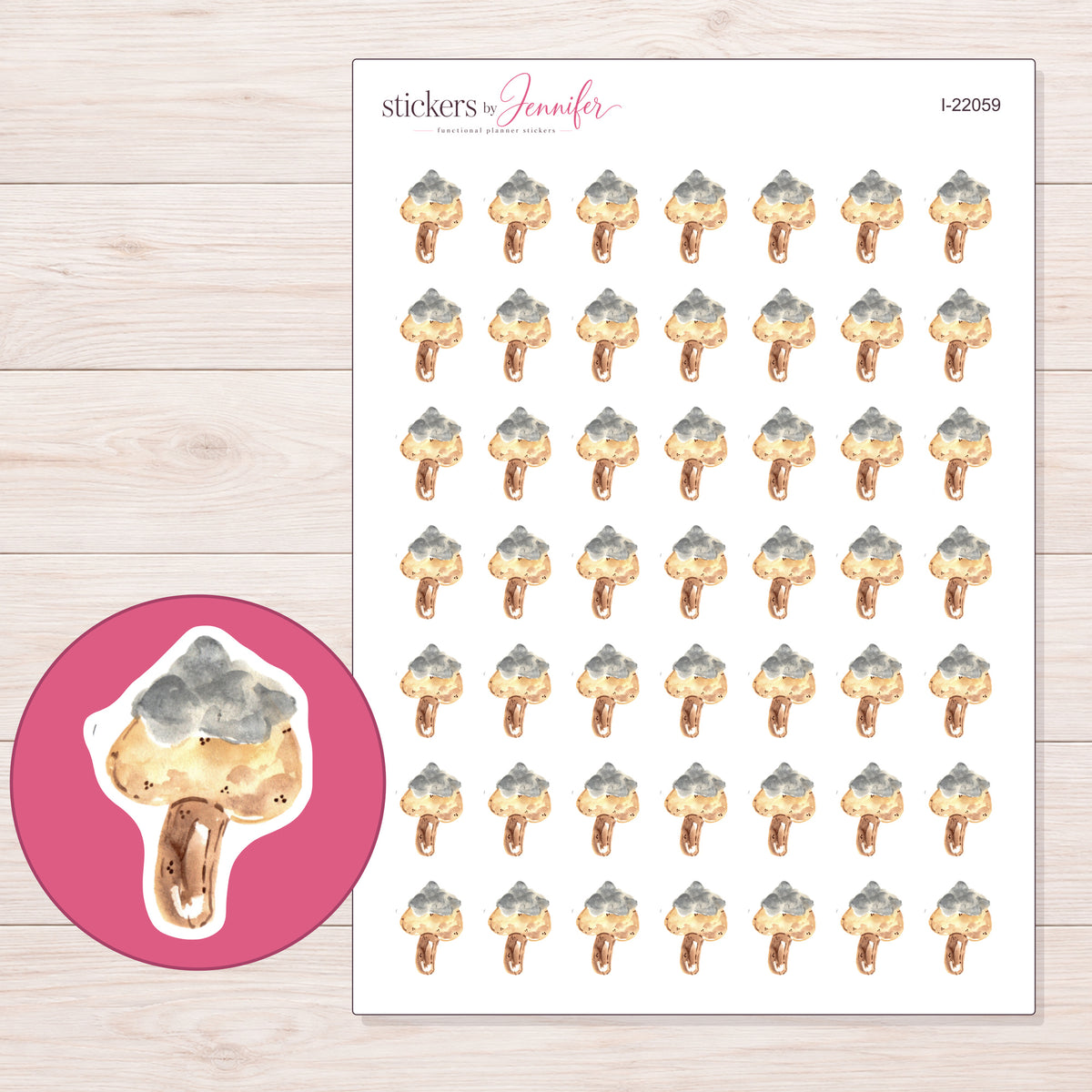 I-22059 planner sticker sheet with enlarged sticker detail