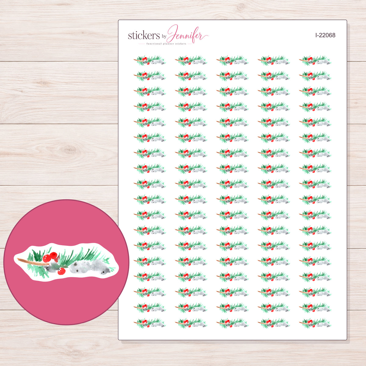 I-22068 planner sticker sheet with enlarged sticker detail