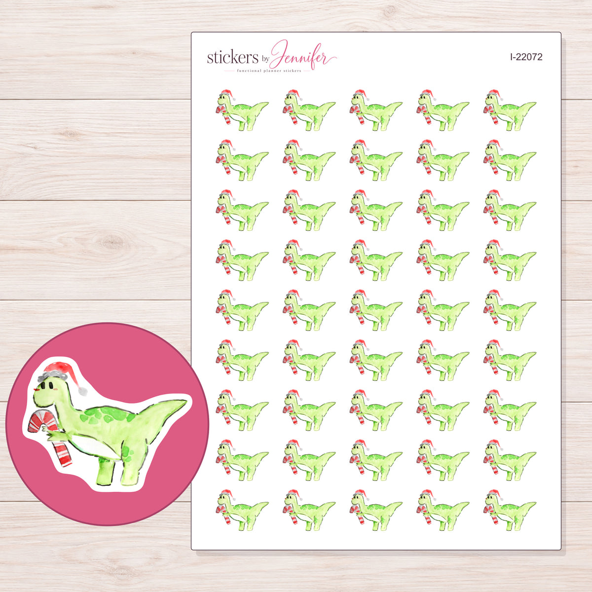 I-22072 planner sticker sheet with enlarged sticker detail