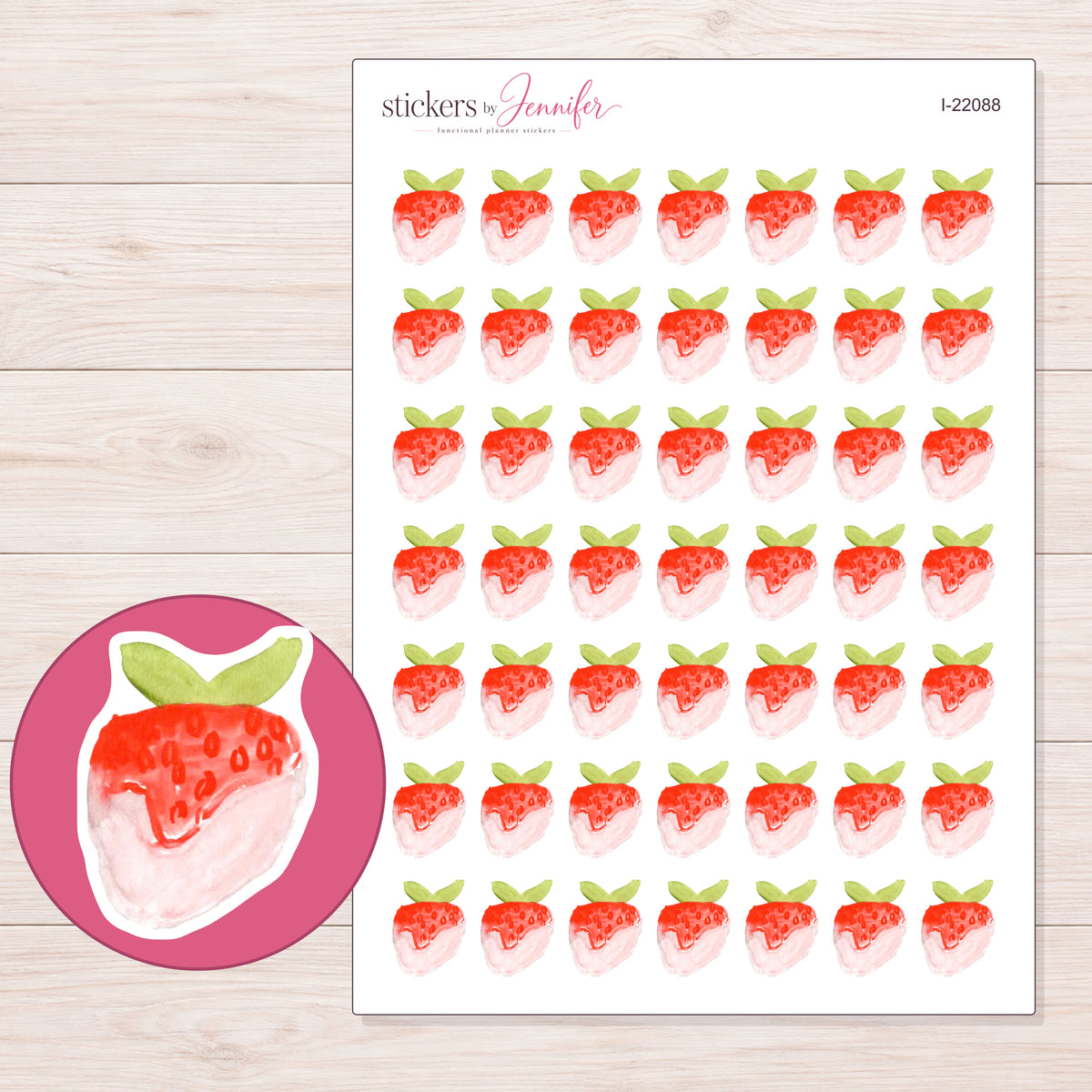 I-22088 planner sticker sheet with enlarged sticker detail