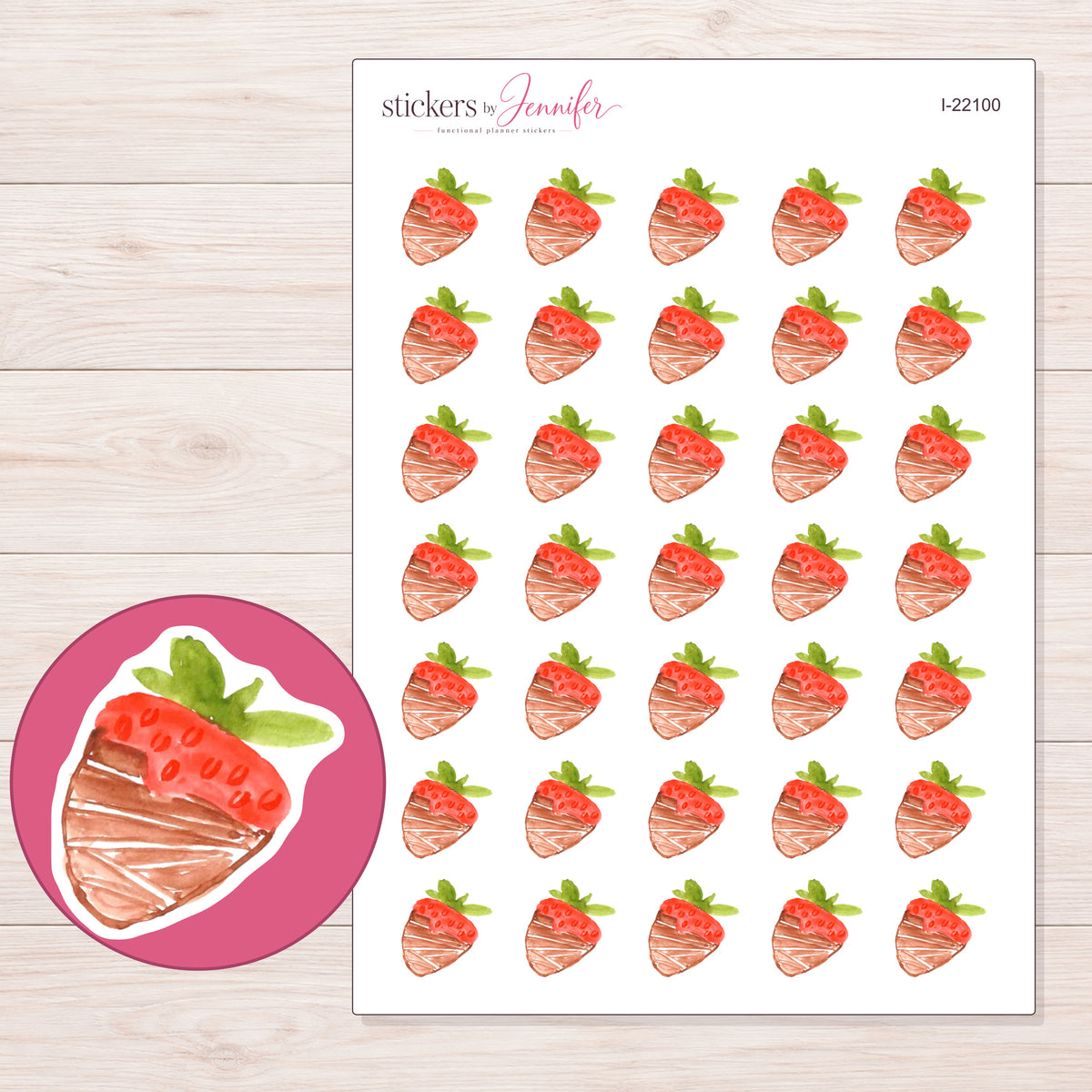 I-22100 planner sticker sheet with enlarged sticker detail
