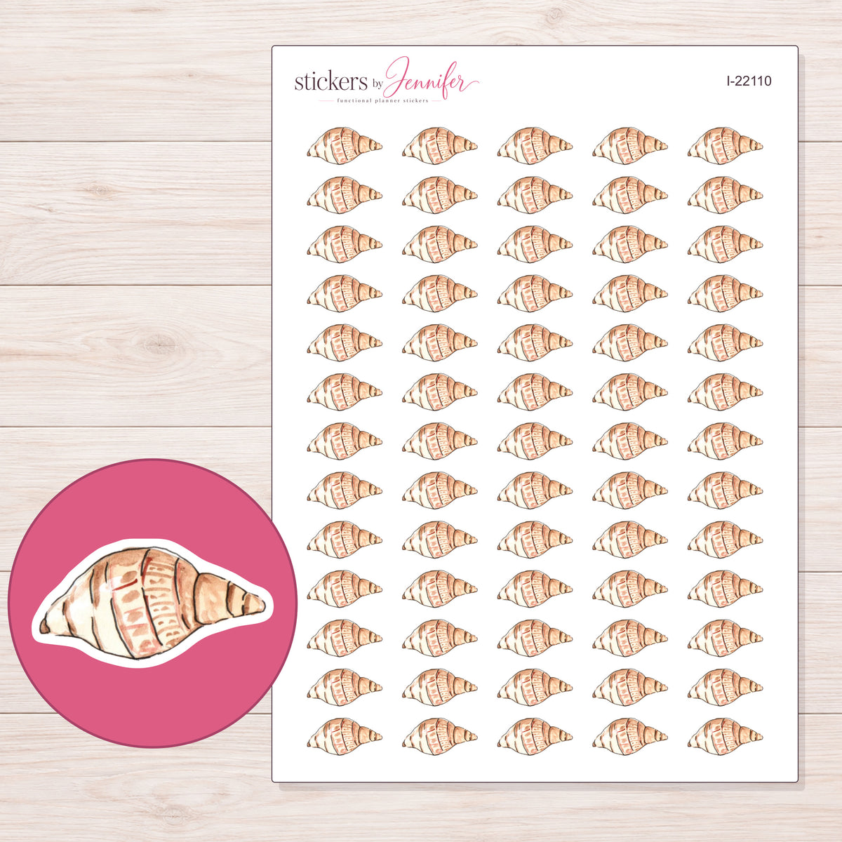 I-22110 planner sticker sheet with enlarged sticker detail