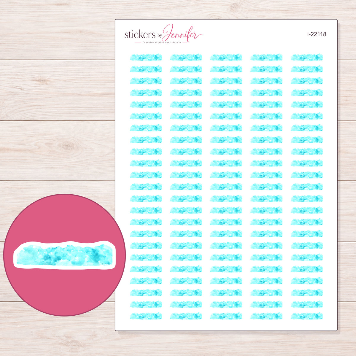 I-22118 planner sticker sheet with enlarged sticker detail