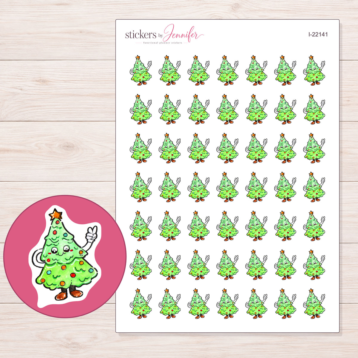 I-22141 planner sticker sheet with enlarged sticker detail