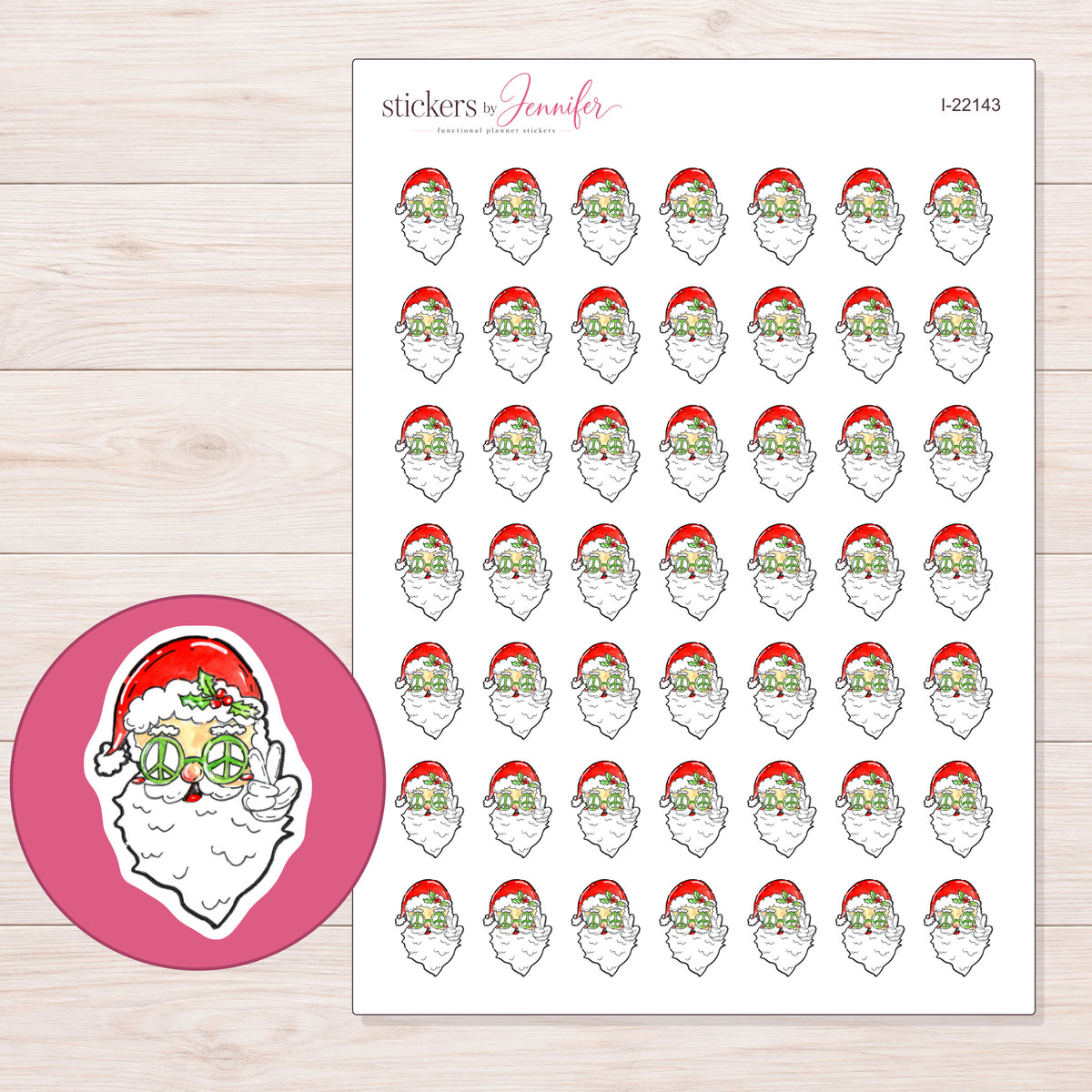 I-22143 planner sticker sheet with enlarged sticker detail