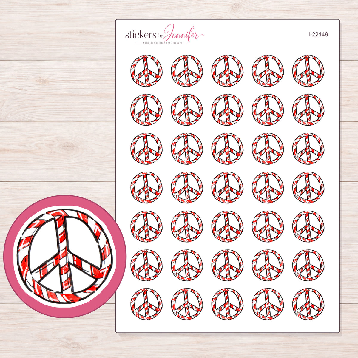 I-22149 planner sticker sheet with enlarged sticker detail