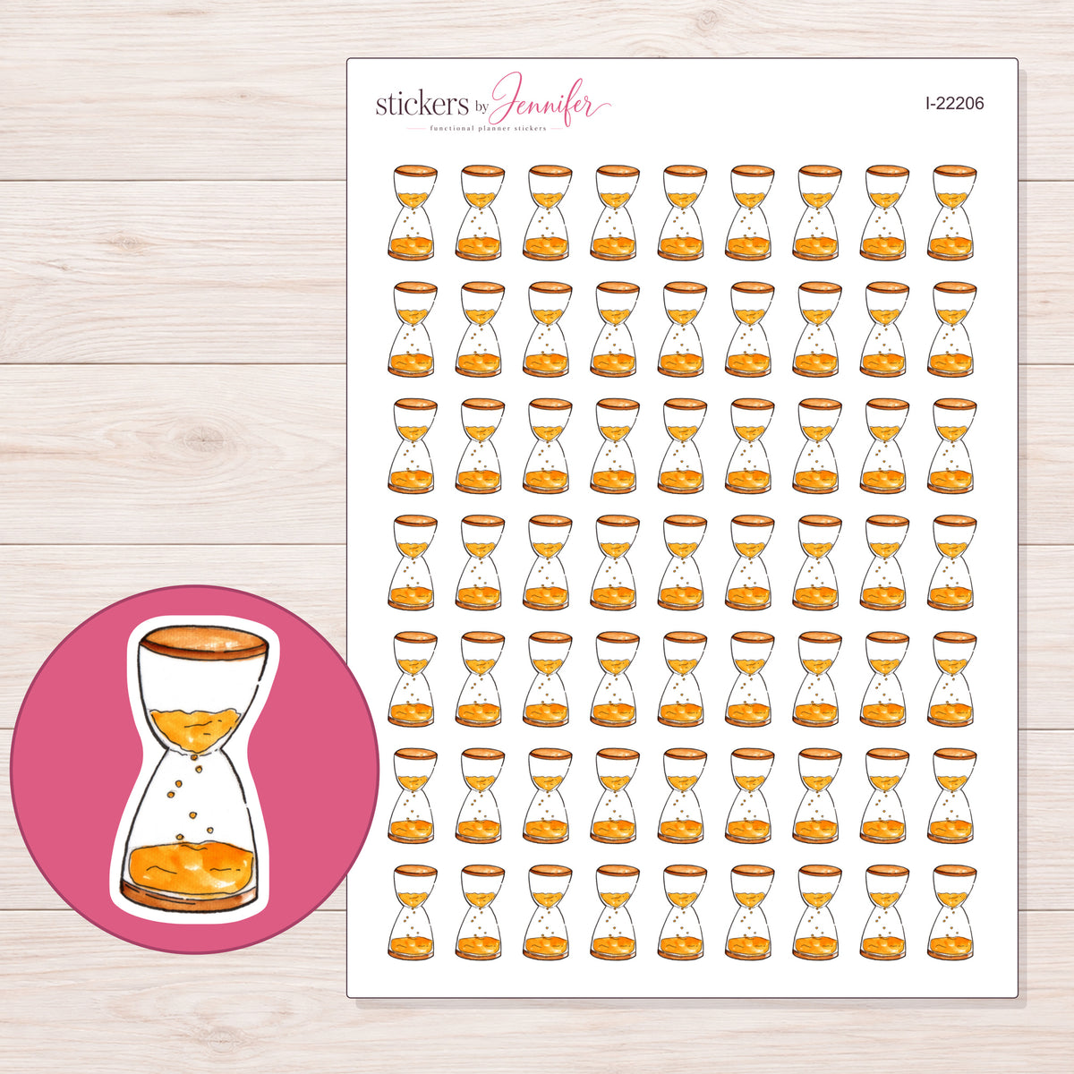 I-22206 planner sticker sheet with enlarged sticker detail
