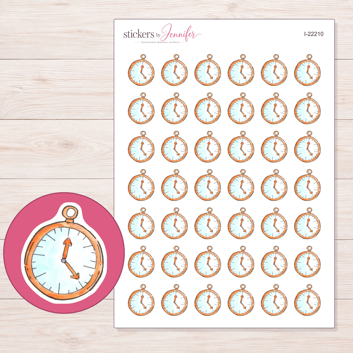 I-22210 planner sticker sheet with enlarged sticker detail