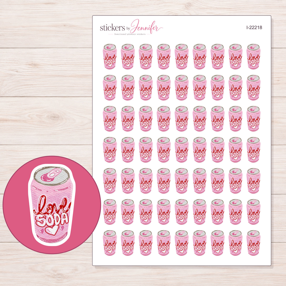 I-22218 planner sticker sheet with enlarged sticker detail