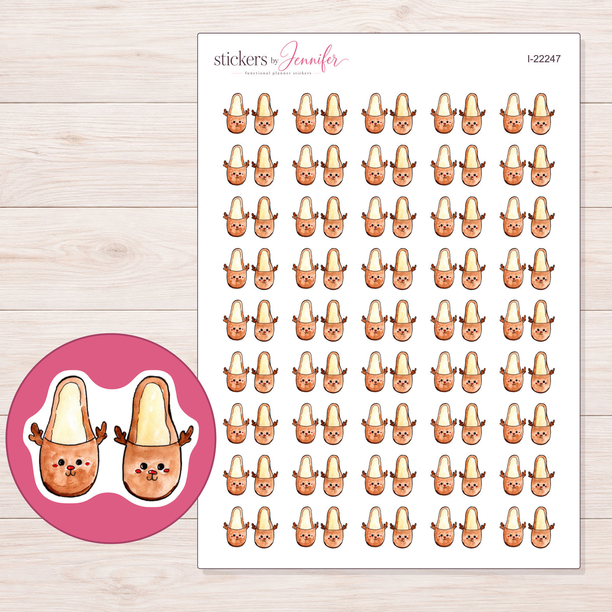 I-22247 planner sticker sheet with enlarged sticker detail