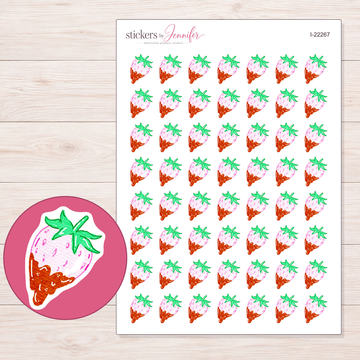 I-22267 planner sticker sheet with enlarged sticker detail