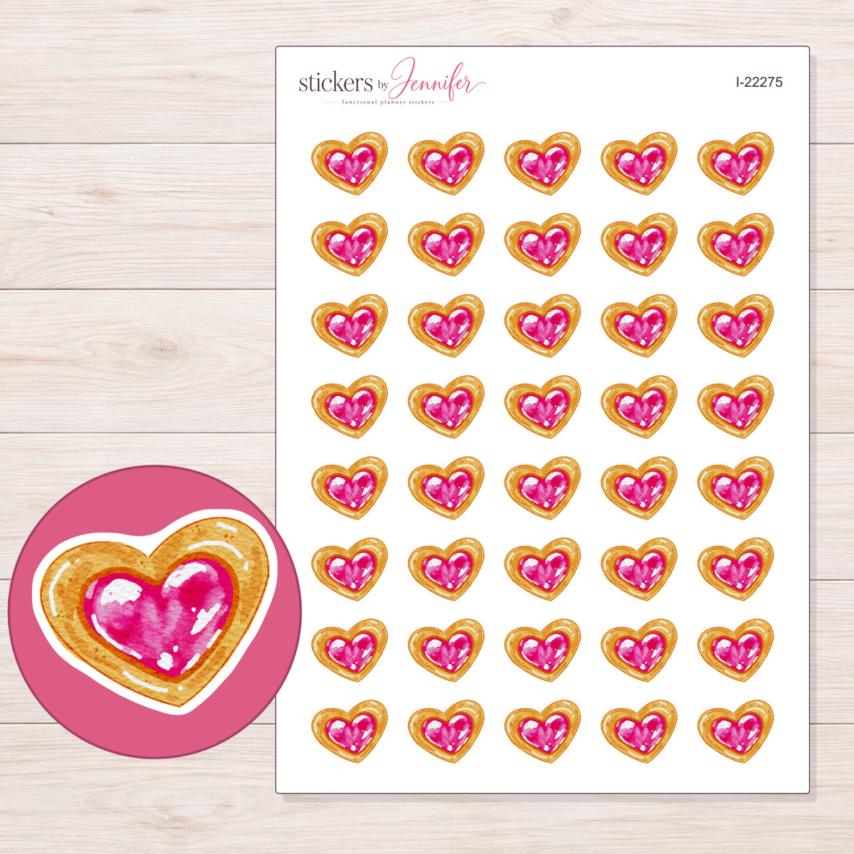 I-22275 planner sticker sheet with enlarged sticker detail