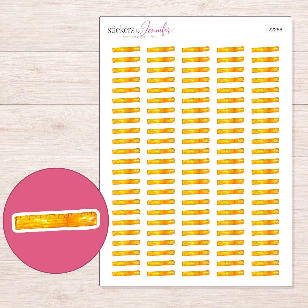 I-22288 planner sticker sheet with enlarged sticker detail