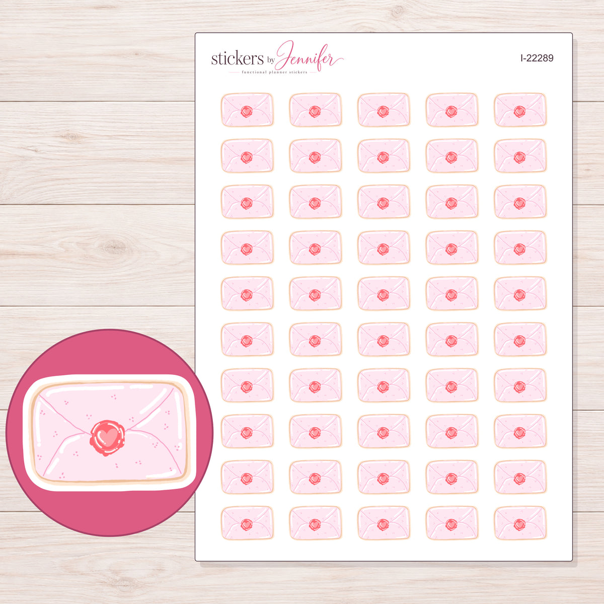 I-22289 planner sticker sheet with enlarged sticker detail