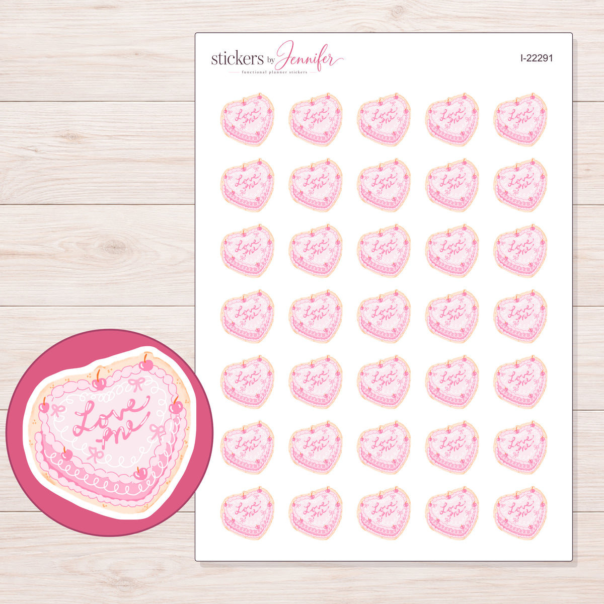 I-22291 planner sticker sheet with enlarged sticker detail