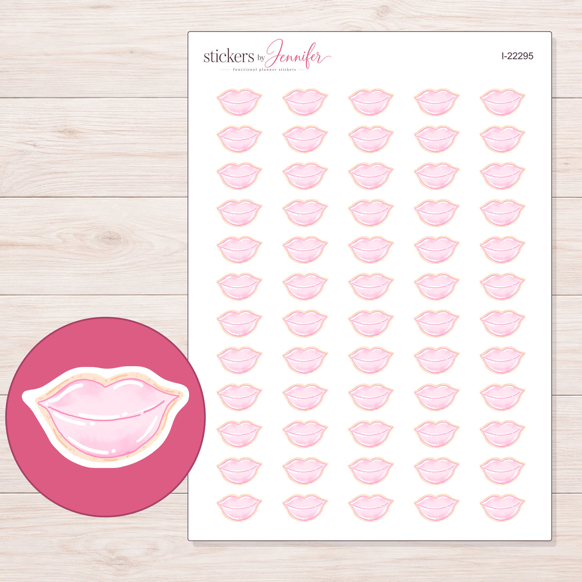 I-22295 planner sticker sheet with enlarged sticker detail
