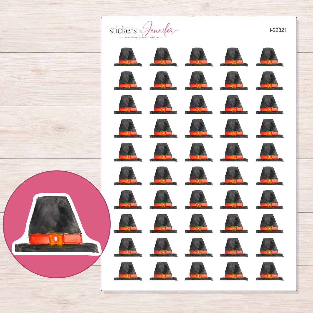 I-22321 planner sticker sheet with enlarged sticker detail