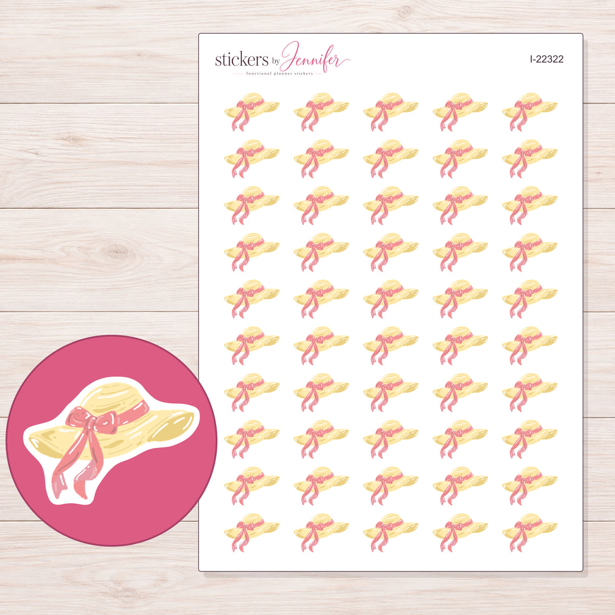 I-22322 planner sticker sheet with enlarged sticker detail
