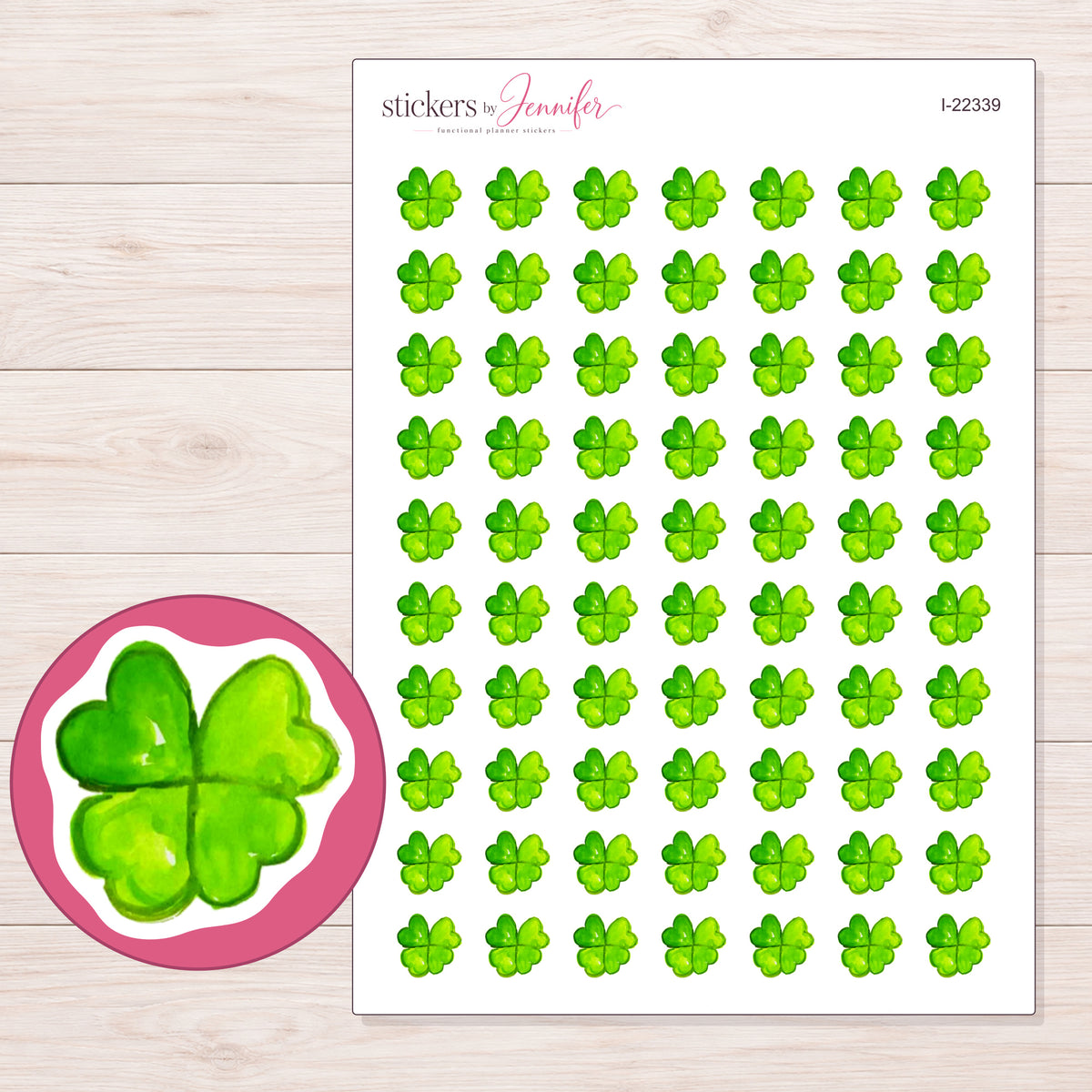 I-22339 planner sticker sheet with enlarged sticker detail