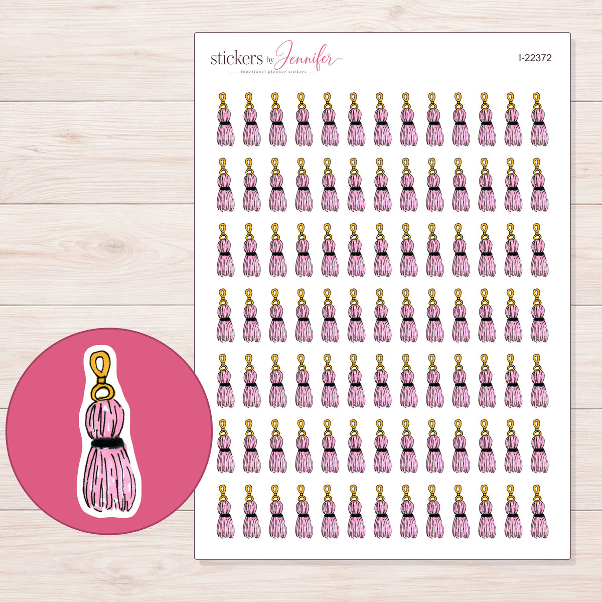 I-22372 planner sticker sheet with enlarged sticker detail