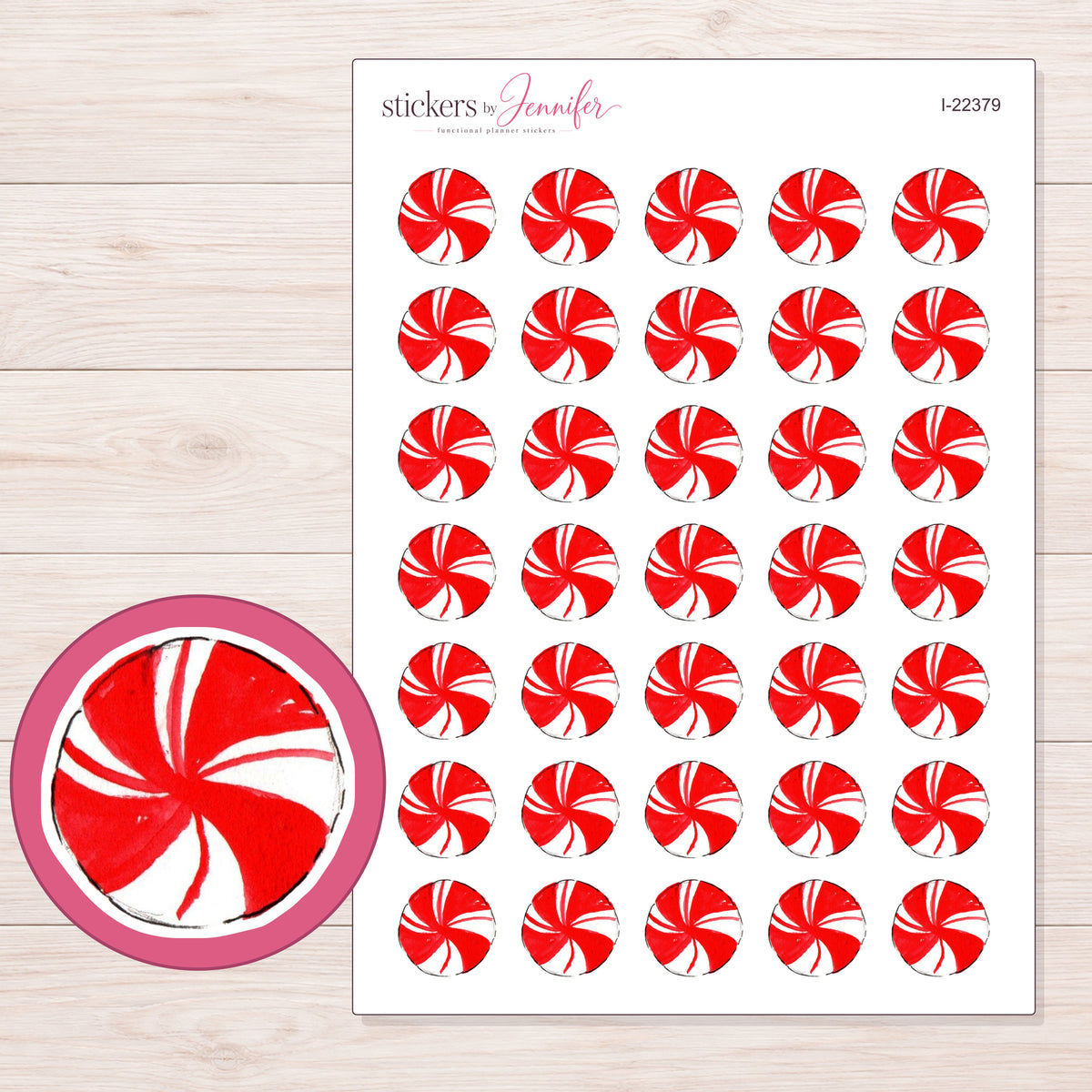 I-22379 planner sticker sheet with enlarged sticker detail