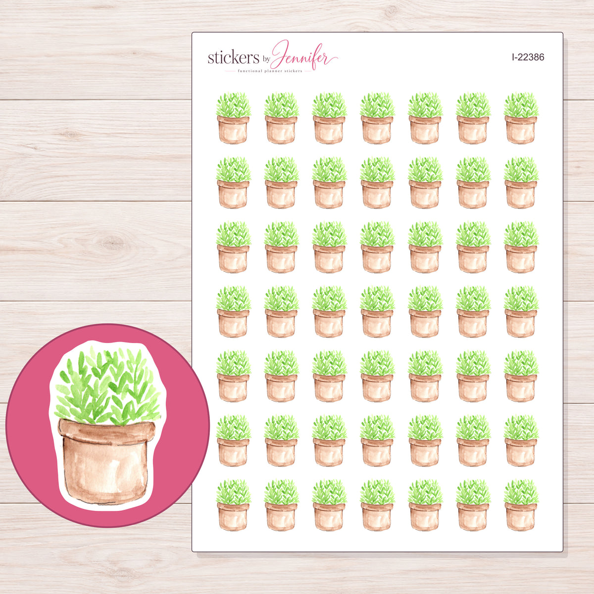 I-22386 planner sticker sheet with enlarged sticker detail
