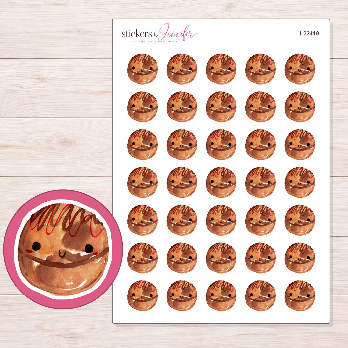 I-22419 planner sticker sheet with enlarged sticker detail