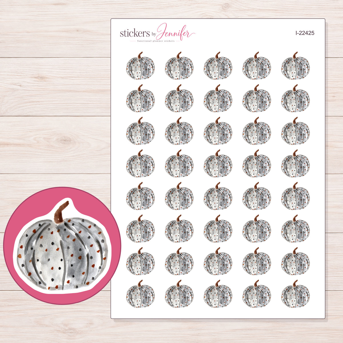 I-22425 planner sticker sheet with enlarged sticker detail