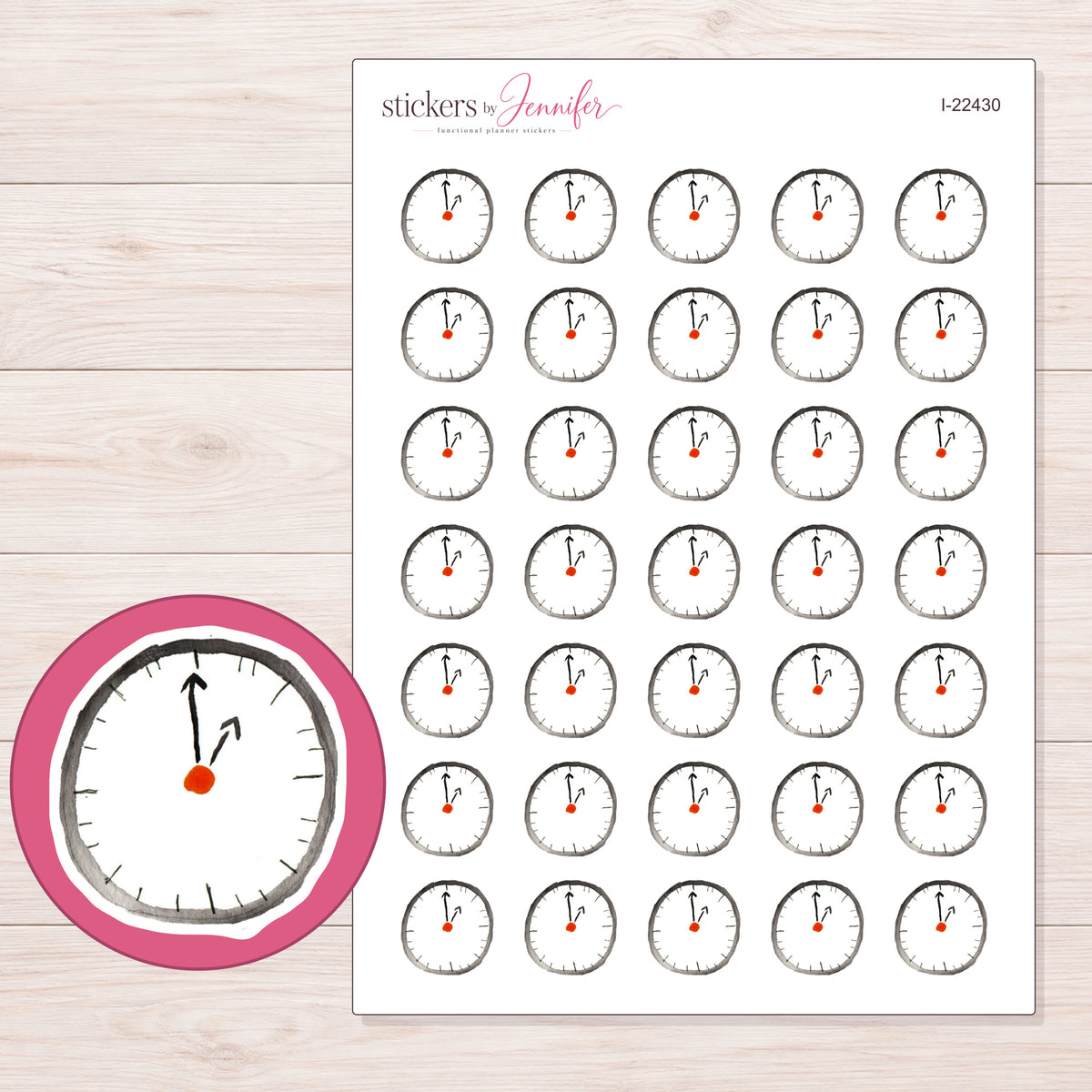 I-22430 planner sticker sheet with enlarged sticker detail
