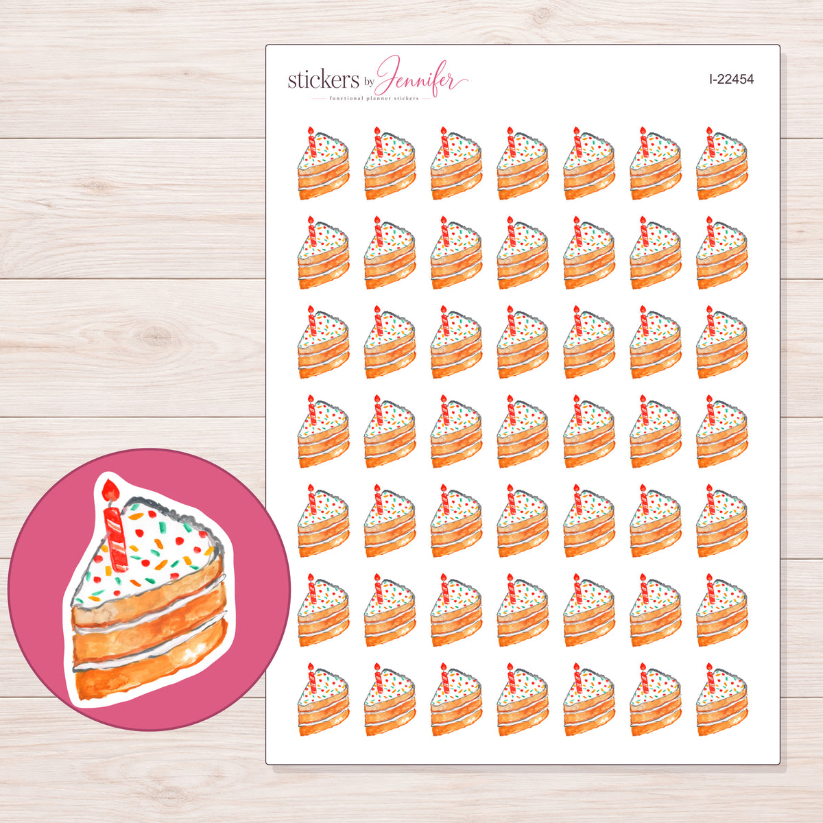 I-22454 planner sticker sheet with enlarged sticker detail
