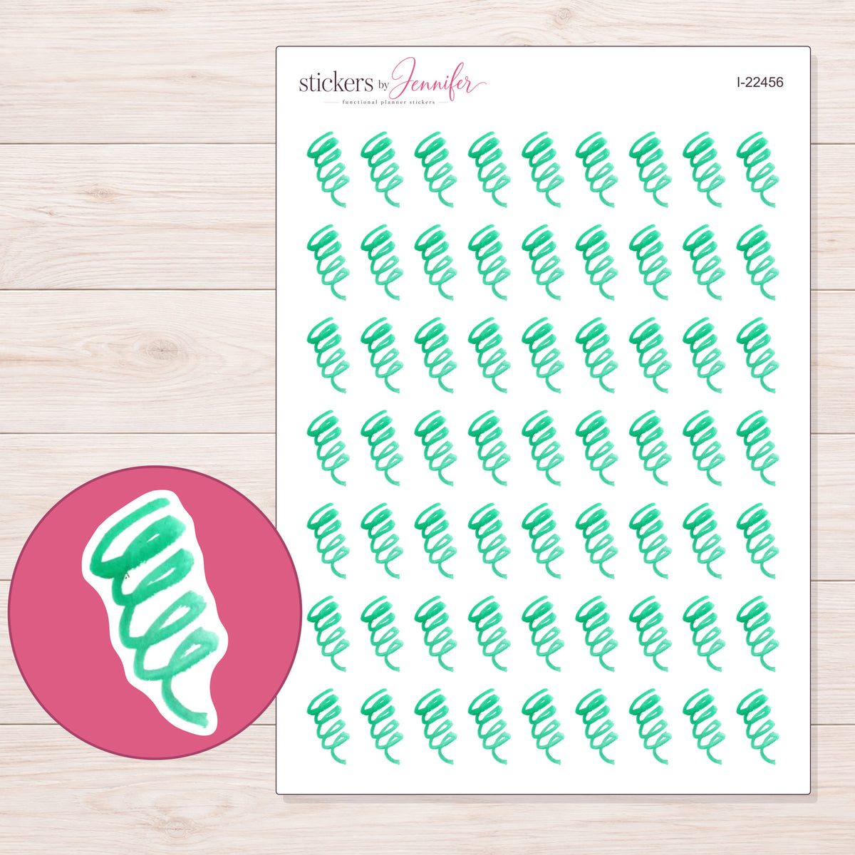 I-22456 planner sticker sheet with enlarged sticker detail