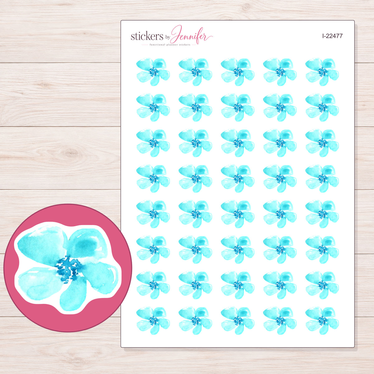 I-22477 planner sticker sheet with enlarged sticker detail