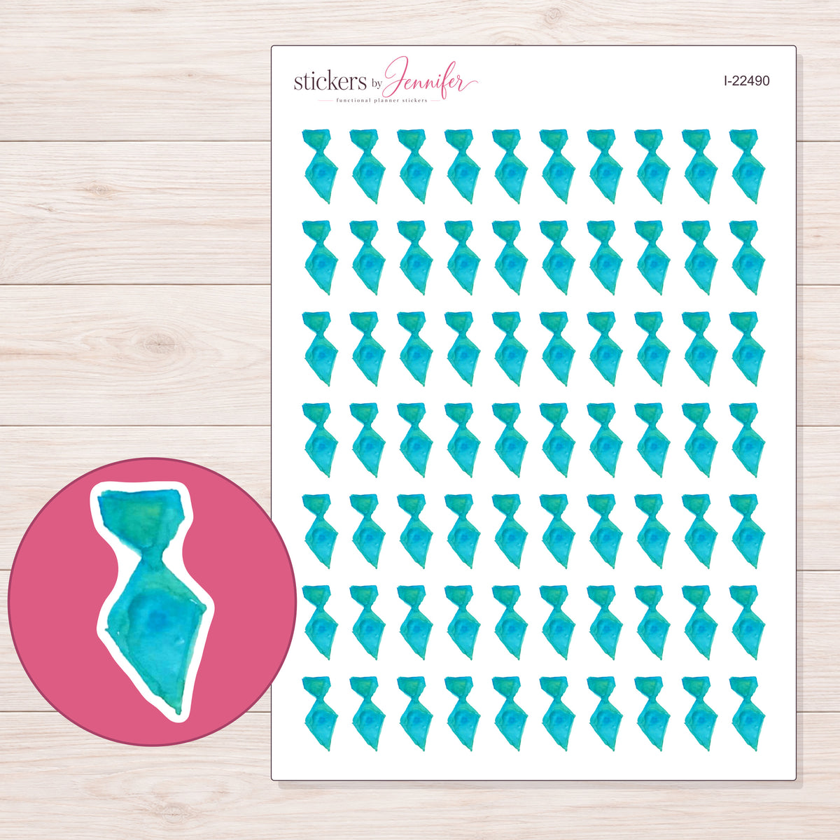 I-22490 planner sticker sheet with enlarged sticker detail