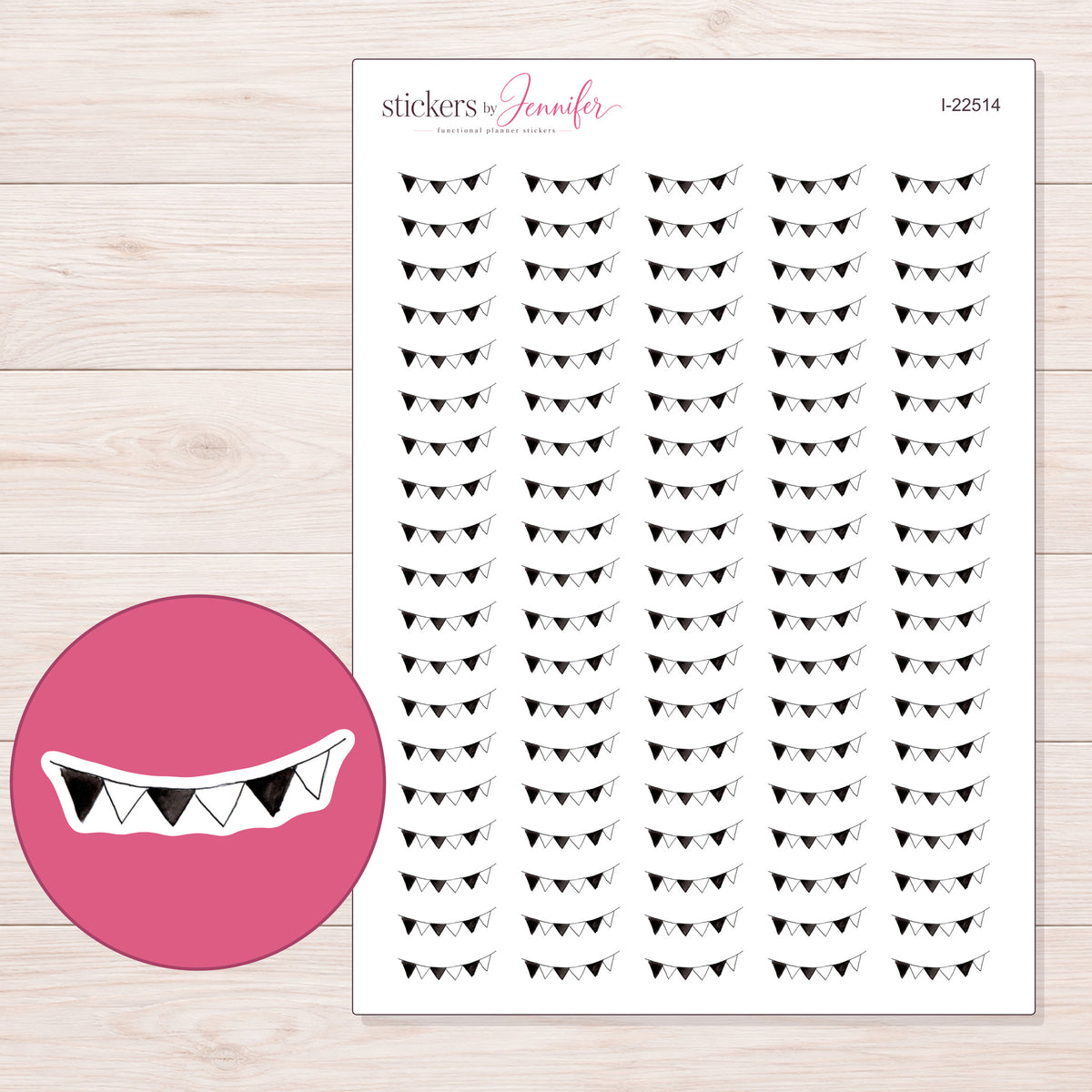 I-22514 planner sticker sheet with enlarged sticker detail