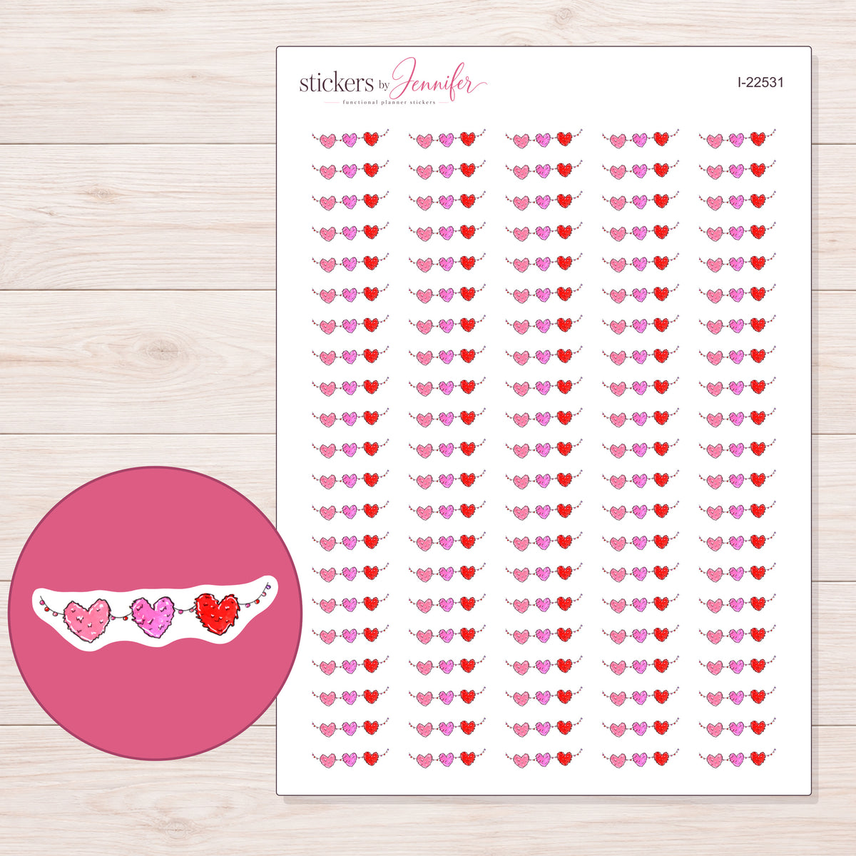I-22531 planner sticker sheet with enlarged sticker detail