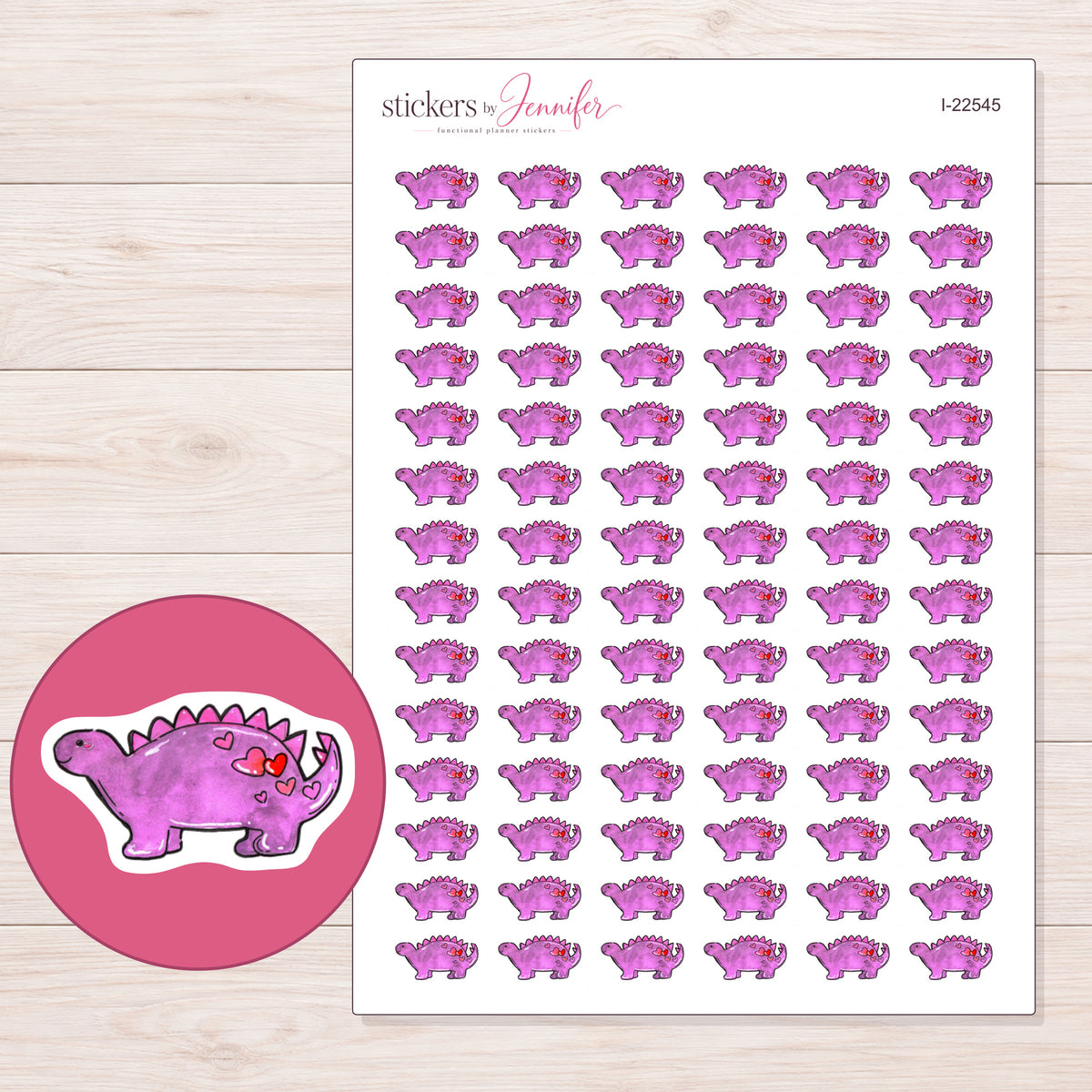 I-22545 planner sticker sheet with enlarged sticker detail