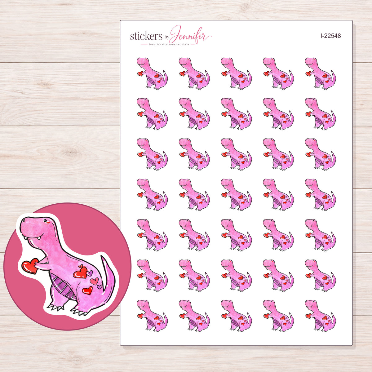I-22548 planner sticker sheet with enlarged sticker detail