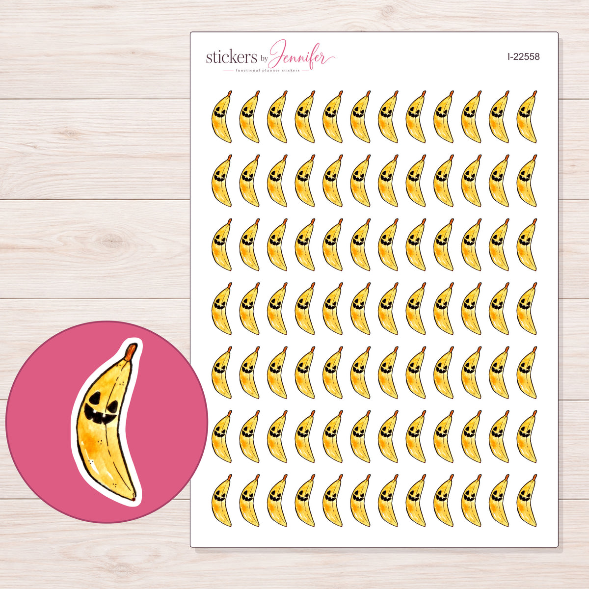 I-22558 planner sticker sheet with enlarged sticker detail