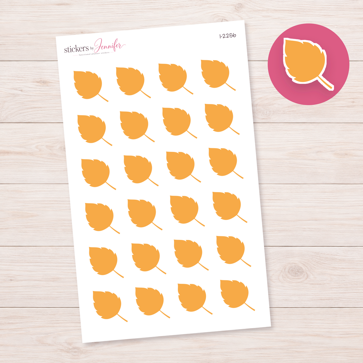Golden Pointed Leaf Planner Stickers | I-2256