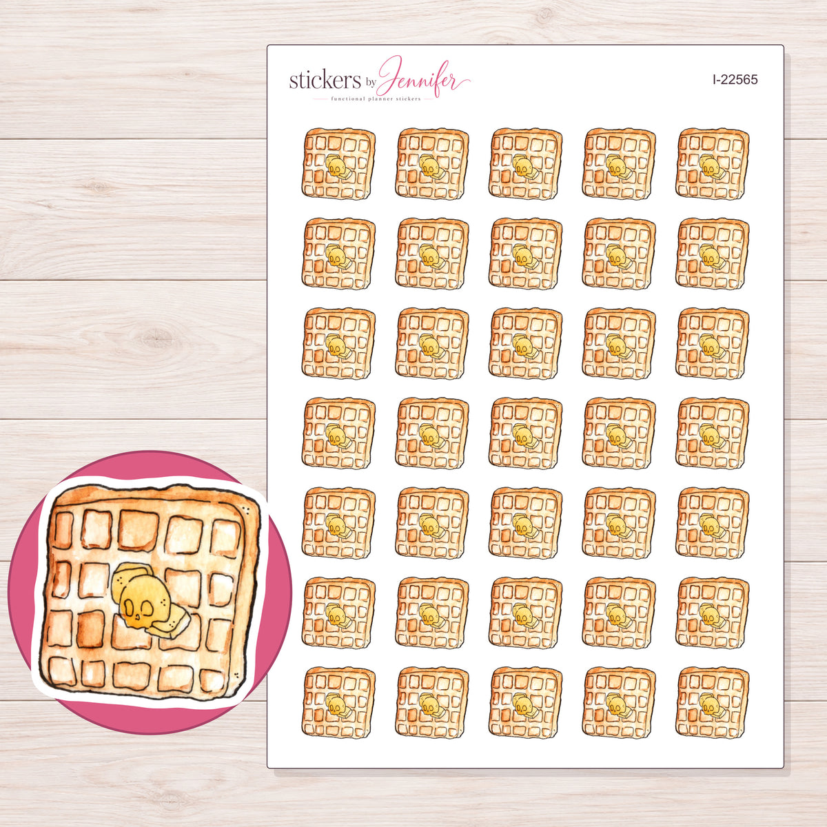 I-22565 planner sticker sheet with enlarged sticker detail