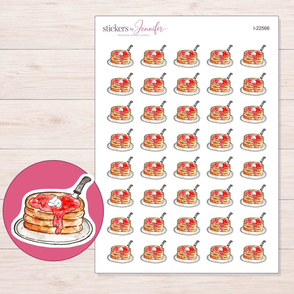 I-22566 planner sticker sheet with enlarged sticker detail