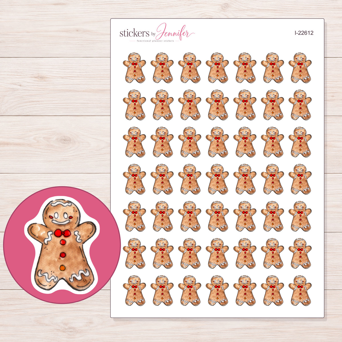 I-22612 planner sticker sheet with enlarged sticker detail