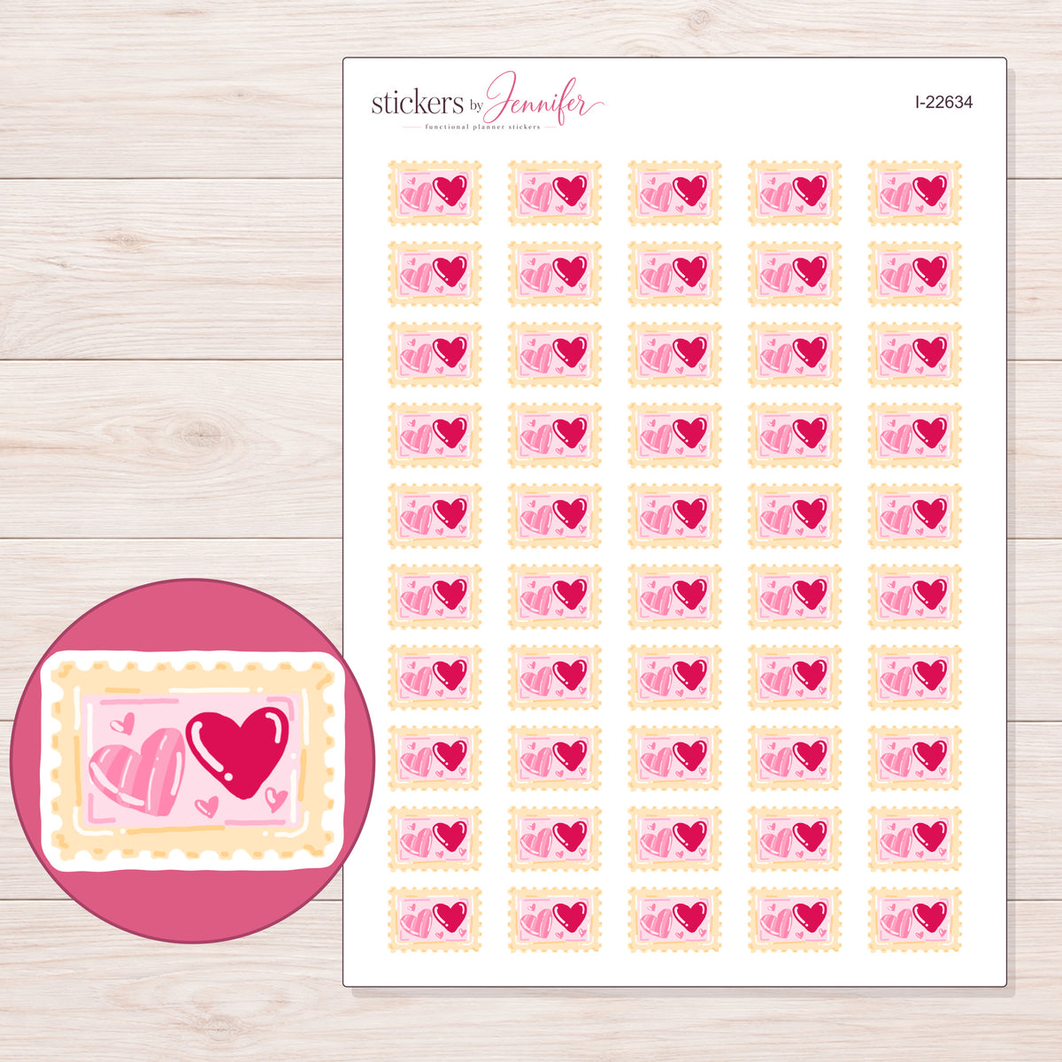 I-22634 planner sticker sheet with enlarged sticker detail