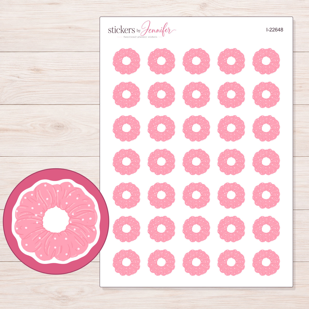 I-22648 planner sticker sheet with enlarged sticker detail
