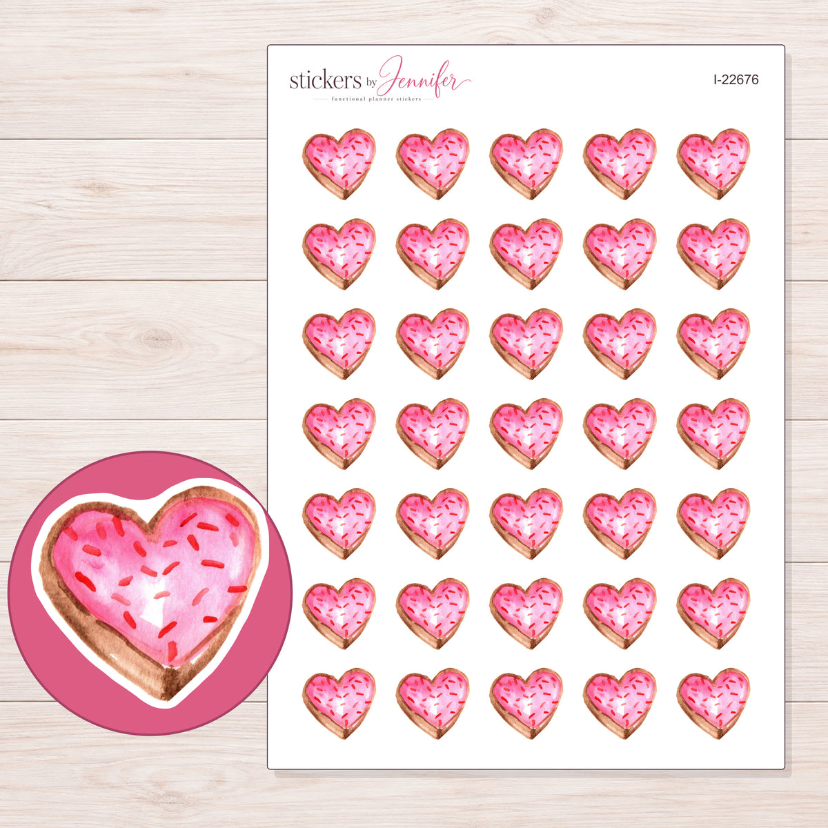 I-22676 planner sticker sheet with enlarged sticker detail