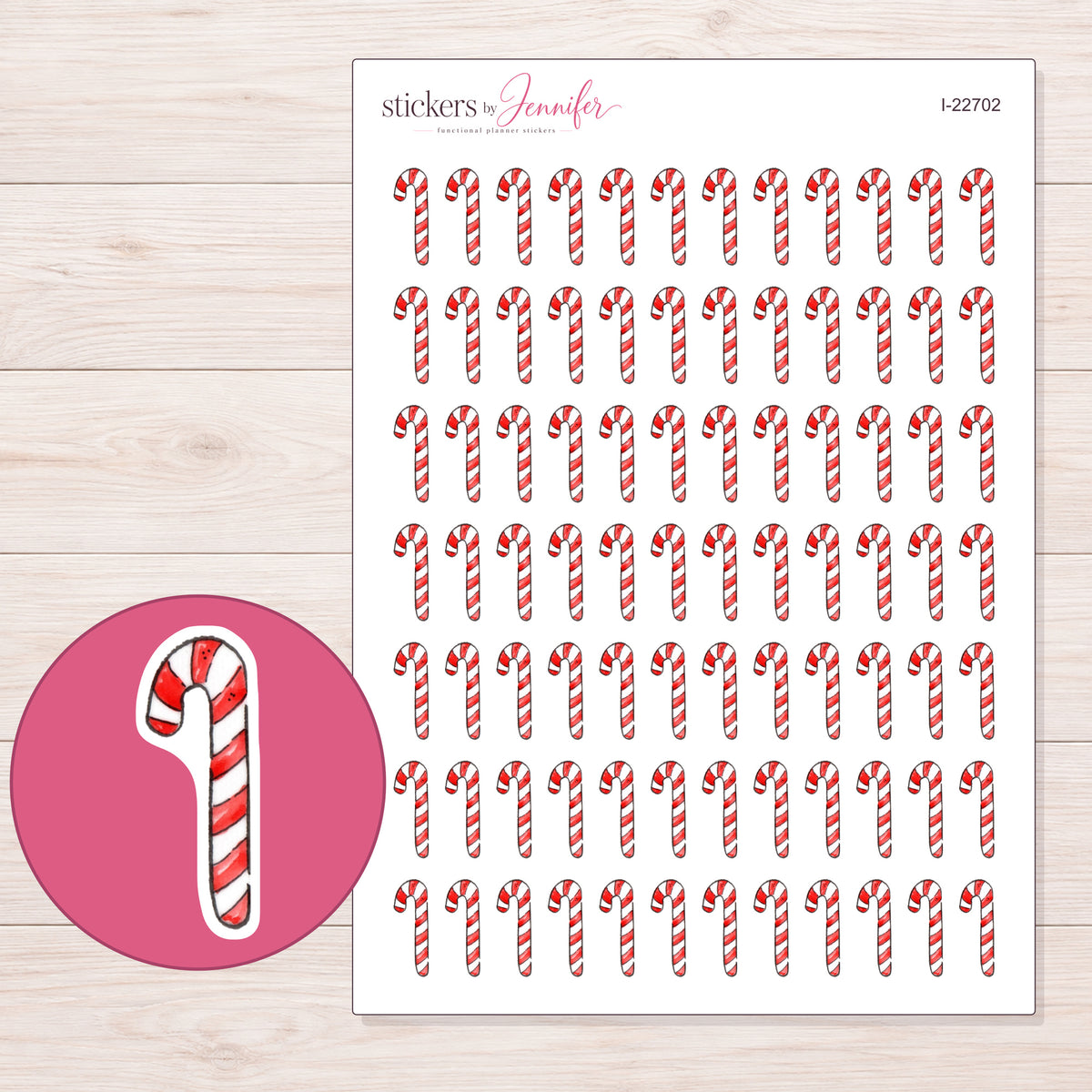 I-22702 planner sticker sheet with enlarged sticker detail